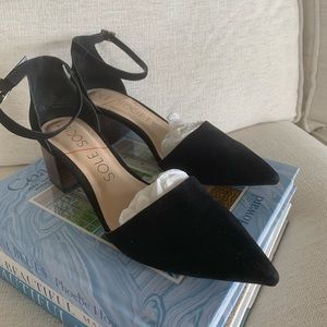 Sole Society black suede D’Orsay heels